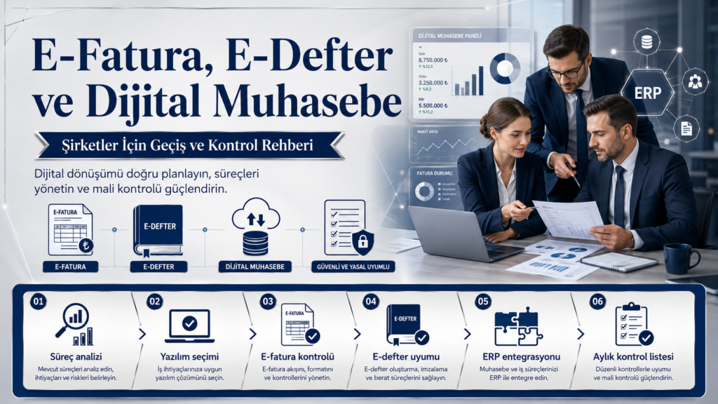 E-Fatura, E-Defter ve Dijital Muhasebe: Şirketler İçin Geçiş ve Kontrol Rehberi
